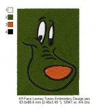 K9 Face Looney Tunes Embroidery Design